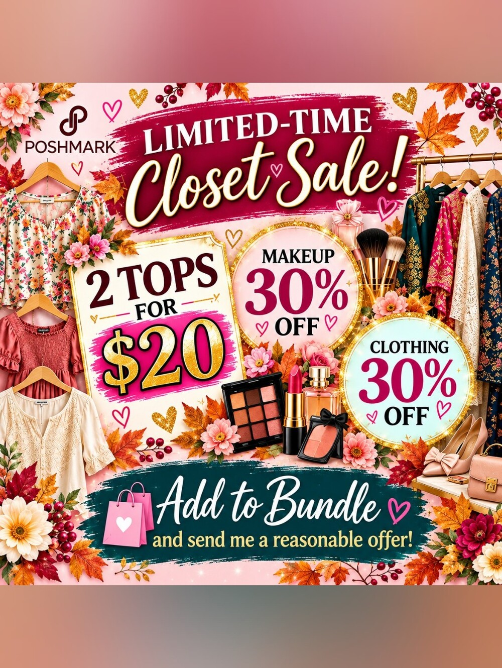 Fall Closet Sale | 30% Off Clothing & Makeup | 2 Tops for $20